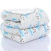 Kids Muslin Cotton Sleeping Blanket Bath Towel 110x110cm Strong Water Absorption 6 Layers Baby Breathable Bedding Muslin Blanket 2