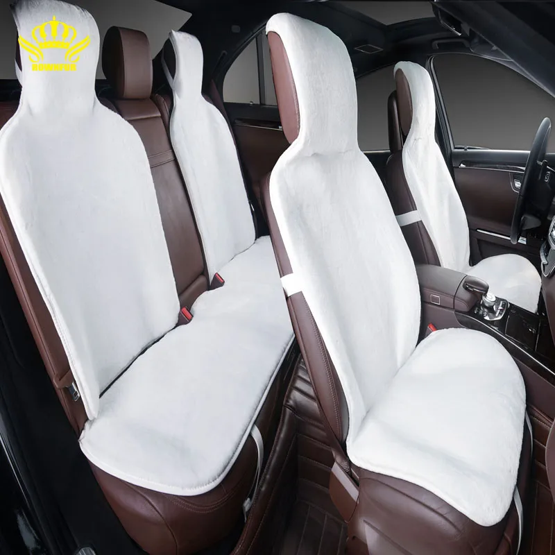 2016 faux fur car seat covers universal siz for all types of seats Full Cover Set 5 color Gray black yellow white  beige i022-5
