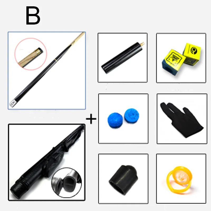 Высокое качество 3/4 снукер кий s 9,8 мм наконечник с чехол для кия набор 3 варианта профессиональный уровень Китай - Цвет: B
