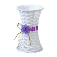 Горячая Распродажа, искусственная пластиковая ваза для цветов из ротанга, розы, круглая корзина для хранения цветов, домашний сад, украшение для свадебной вечеринки