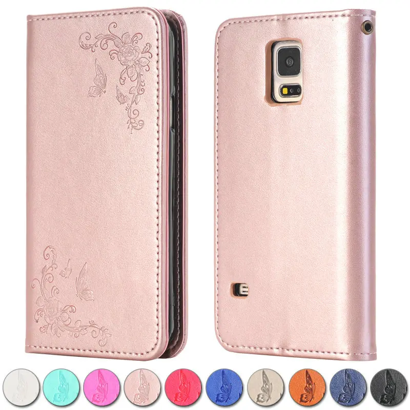 

Luxury Flip Wallet Cover Case For Samsung Galaxy S5 Case i9600 S5 Mini S6 S7 Edge S8 Plus 3D Relief Rose Flower Phone Case Cover