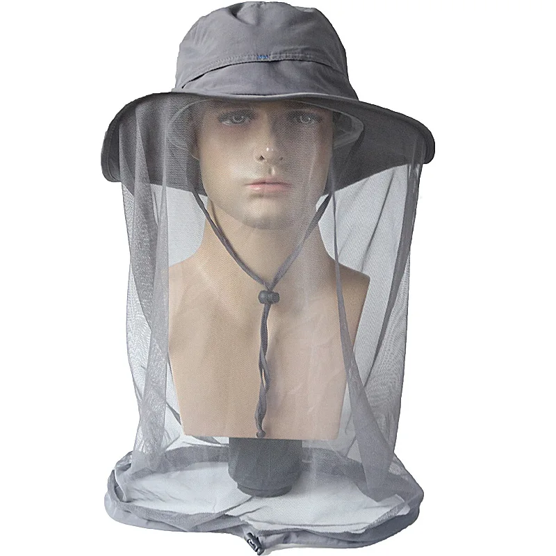 6 Colors Men Women Outdoor Camping Hat Mosquito Net Mesh Face Protector