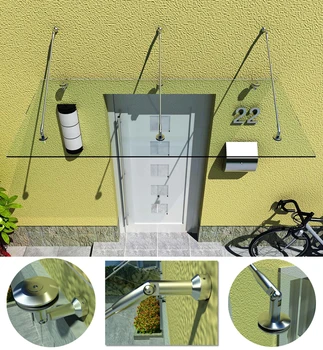 

KIN MADE Stainless steel Glass Canopy Kits/Awning for windows & doors Glass roof