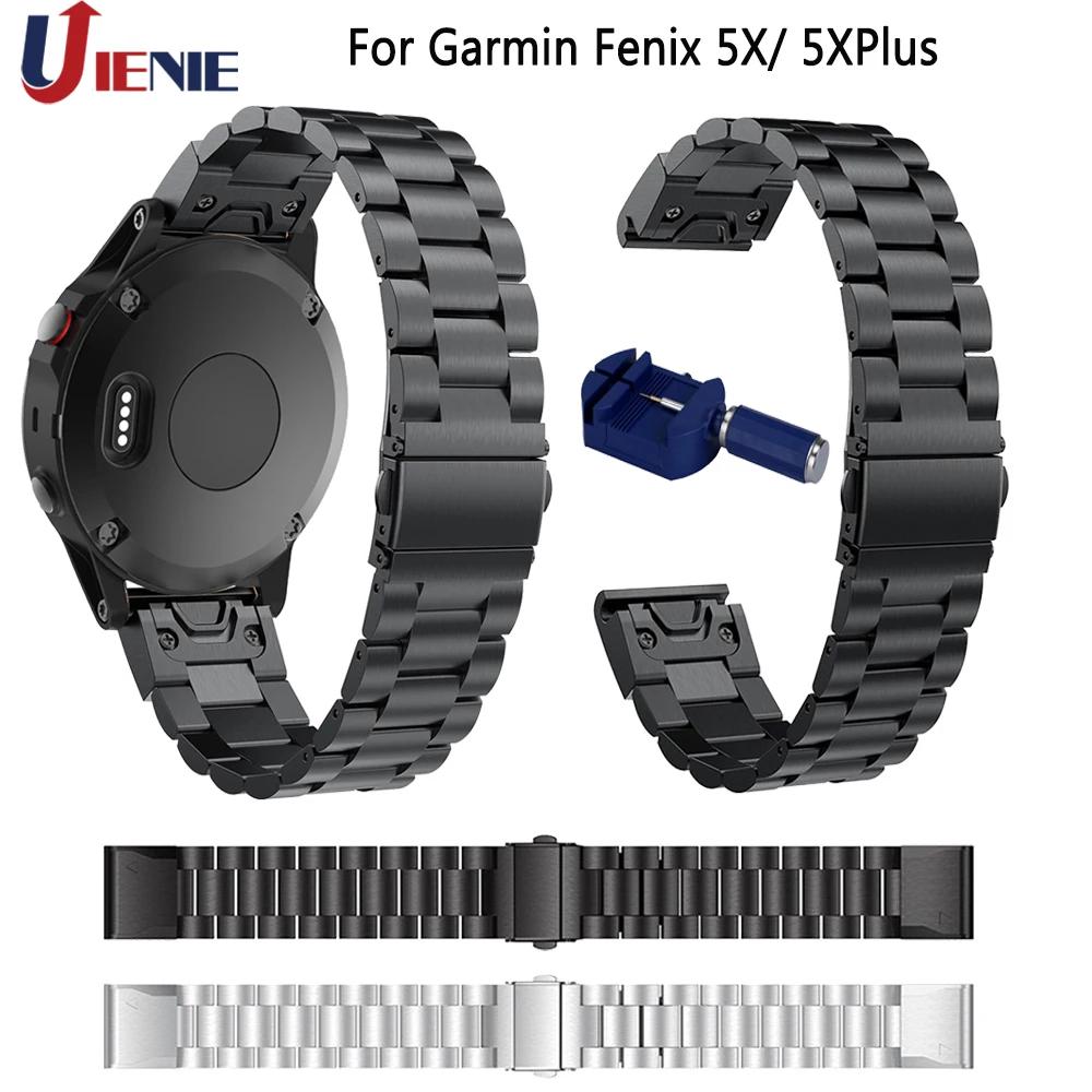 Металлический ремешок для часов Fenix 5X 6X 26 мм из нержавеющей стали Garmin 5X/5XPlus/6X/Fenix