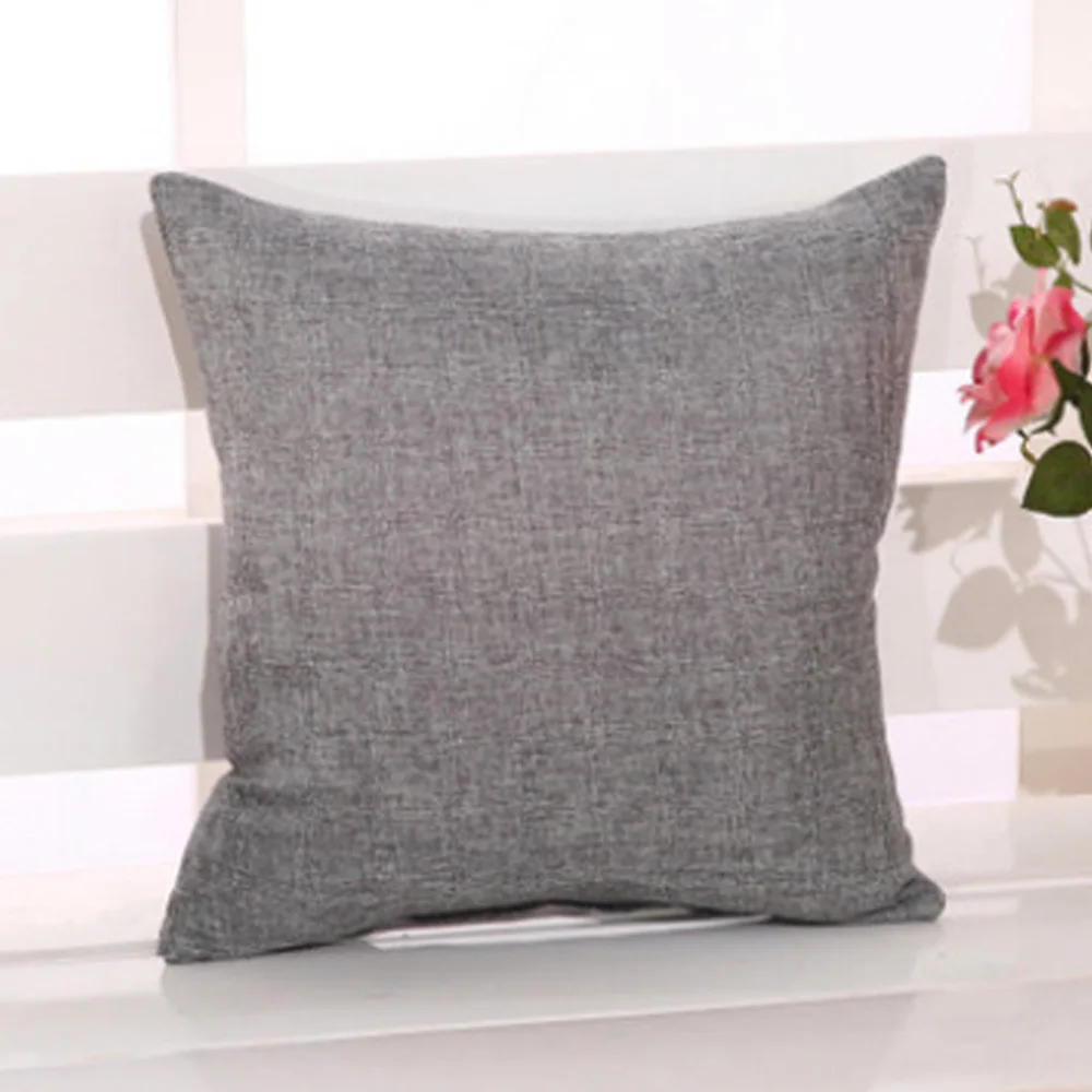 

Plain Cushion Cover Linen Pillow Case Soft Room Scatter Decoration Throw Pillowcase