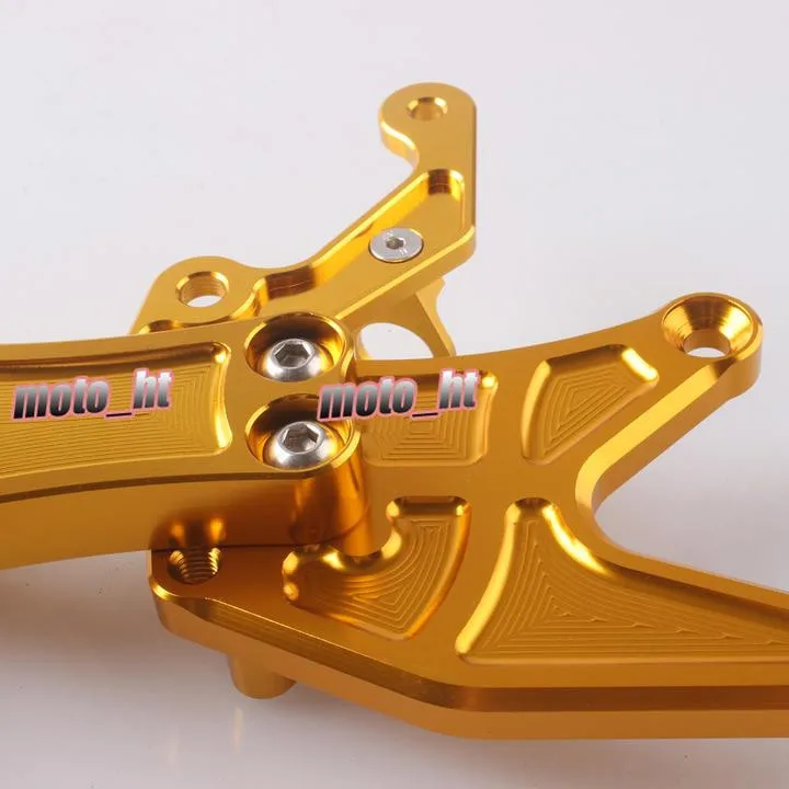 Motorcycle Adjustable Rear Set Foot Pegs Footrests Assembly For Yamaha YZF R1 2004-2006 Gold Spare Parts