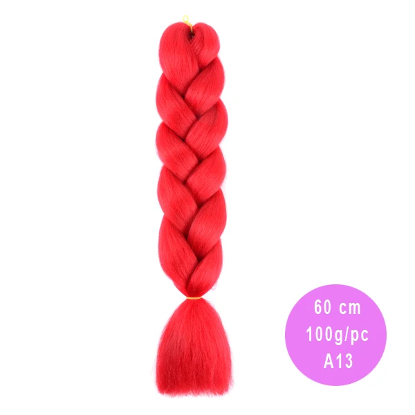 AliRobam Ombre Jumbo Braids Hairstyles Hair For Russian Women Big Box Braids Colors Synthetic Braiding Hair 24'' 100g - Цвет: #613