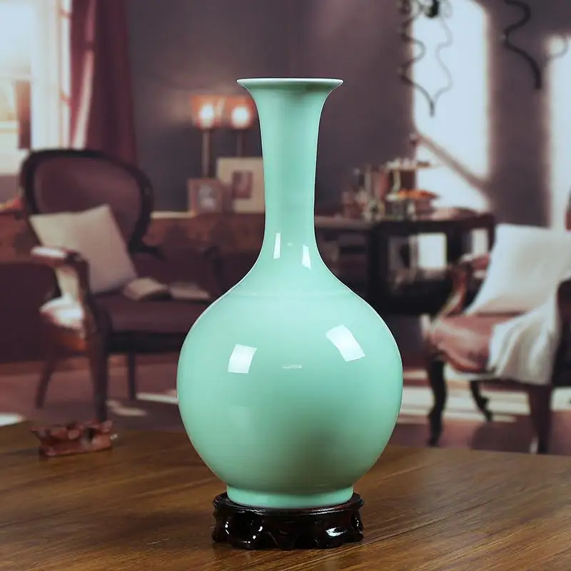 Цзиндэчжэнь небольшая ваза современная мебель для дома классическая гостиная глазурованная хорошая тонкая гладкая поверхность керамическая фарфоровая ваза - Цвет: 2