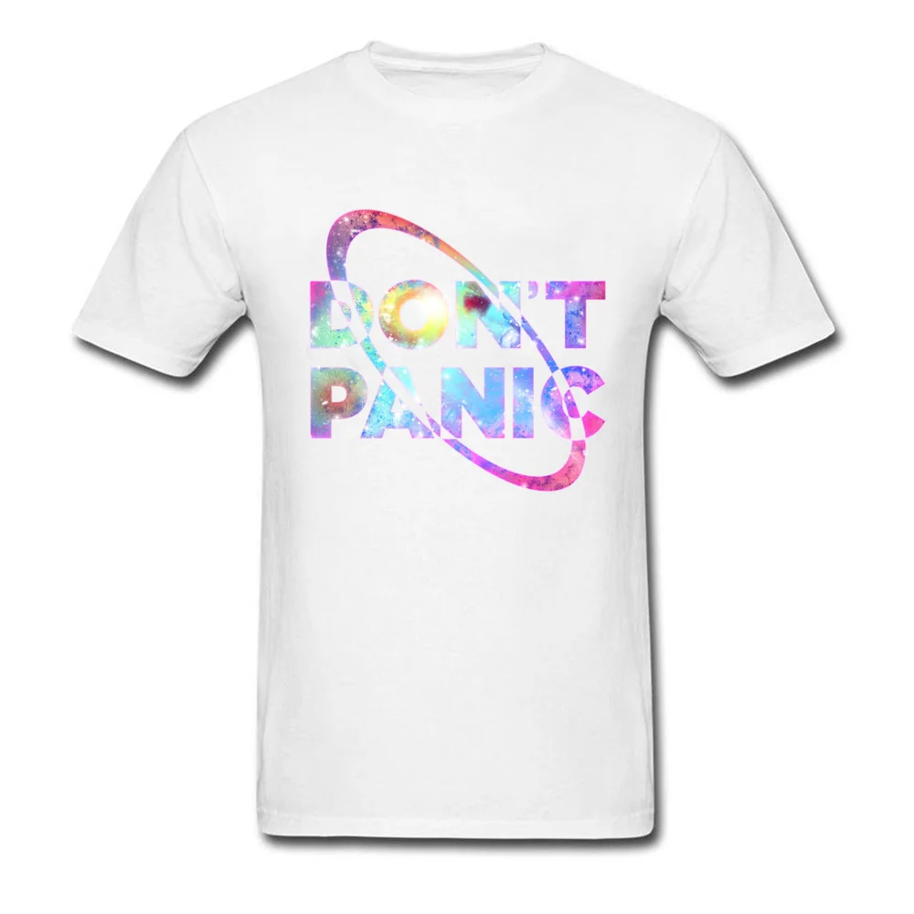 Men 2018 New Simple Style Tees O-Neck Summer/Autumn Pure Cotton Tshirts Fitness Tight Short Sleeve dont panic T Shirt dont panic white