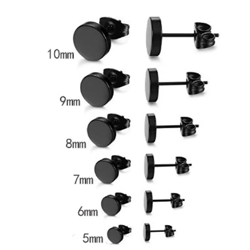 1 пара, серьги-гвоздики из нержавеющей стали для мужчин и женщин, вечерние, Acc 2 мм, 3 мм, 4 мм, 5 мм, 6 мм, 7 мм, 8 мм, 9 мм, 10 мм, 12 мм, ювелирные изделия
