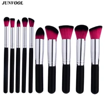 Professional 10 Pcs Makeup Brush Black Pink Hair Pincel Maquiagem Cosmetic Make Up Brushes Set with