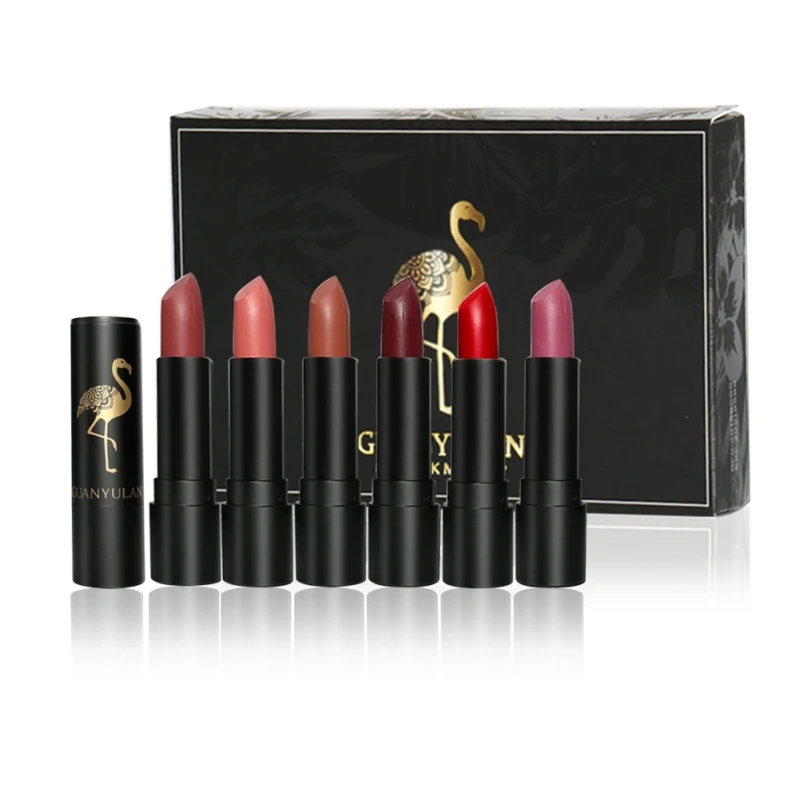 6 Pcs Matte Lipstick Waterproof Long Lasting Velvet Lipstick Set Lip Makeup Tools Multi Colored