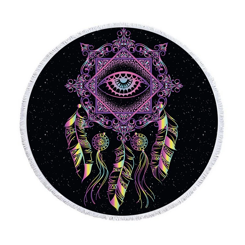 Модное круглое Большое пляжное полотенце для взрослых Круглый Гобелен из