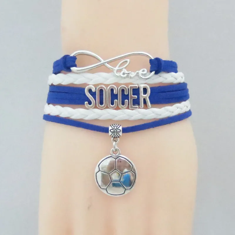 fashion soccer mom bracelet infinity soccer bracelet nice soccer charm