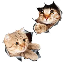 Car Sticker 3D Scratch And Peeking Kitten Sideways Vinyl Car Body Rear Windshield Decal Stickers