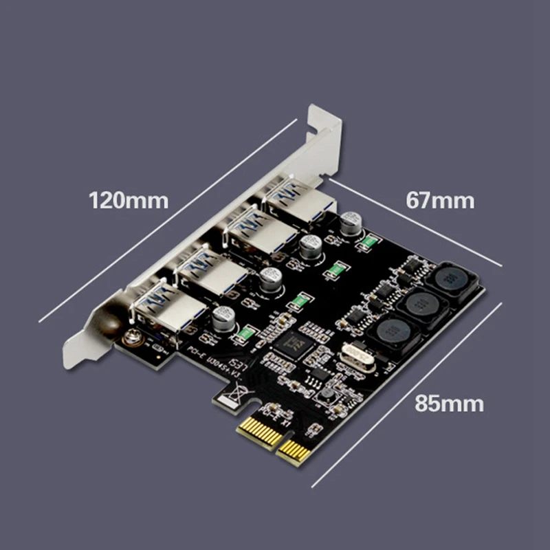 4 Port Usb 3.0 Pci Express Expansion Card Pcie Pci-E Usb 3.0 Host Controller 4 X Usb3.0 Usb 3.0 Add On Card Expansion Cards