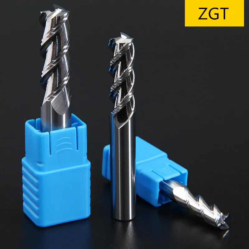 

ZGT Aluminum End Mill Carbide HRC50 3 Flute Milling Cutter Endmill For Aluminum Copper Metal Cutter Wood fresa Cnc Milling Tools