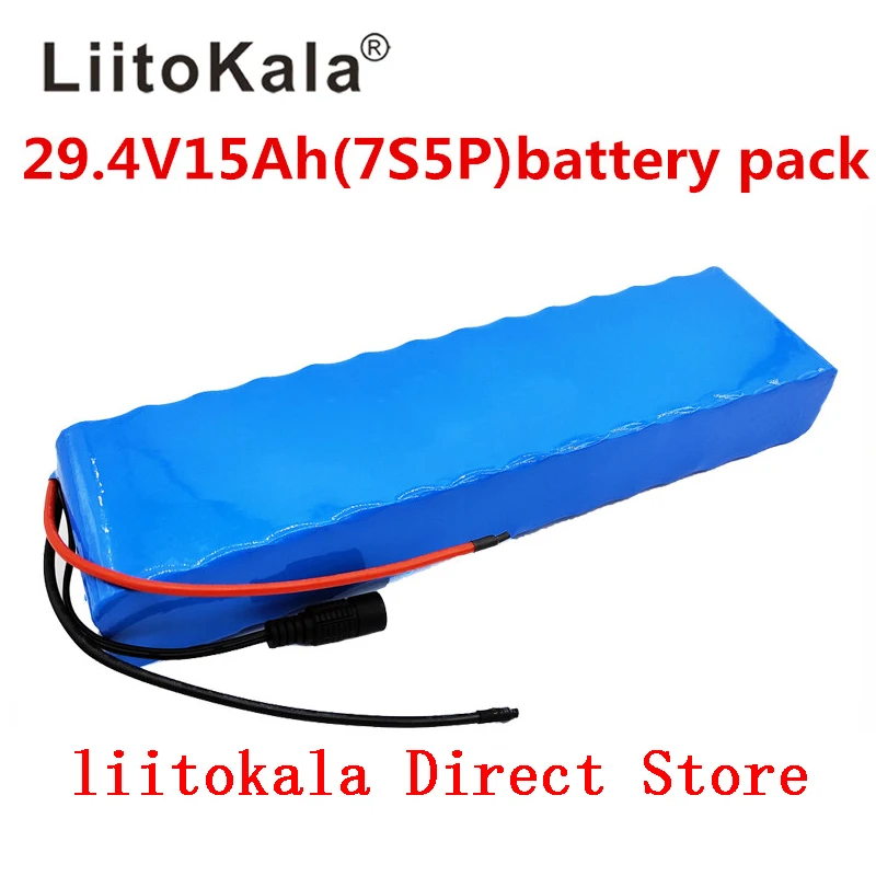 

LiitoKala 7S5P 29.4v 15Ah electric bicycle motor ebike scooter 24v li ion battery pack 18650 lithium rechargeable batteries 15A