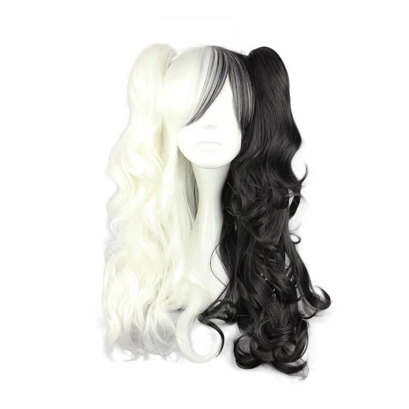 

Dangan Ronpa Monokuma Long Ponytails Curly Wig Cosplay Costume Danganronpa Heat Resistant Synthetic Hair Women Cosplay Wigs