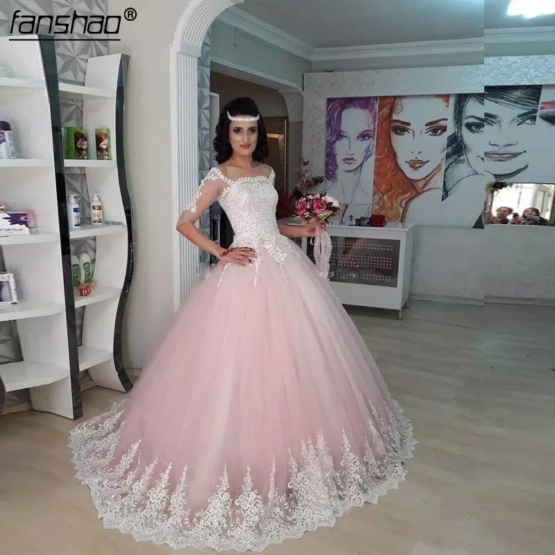 Quinceanera dresses pink and white Clearance