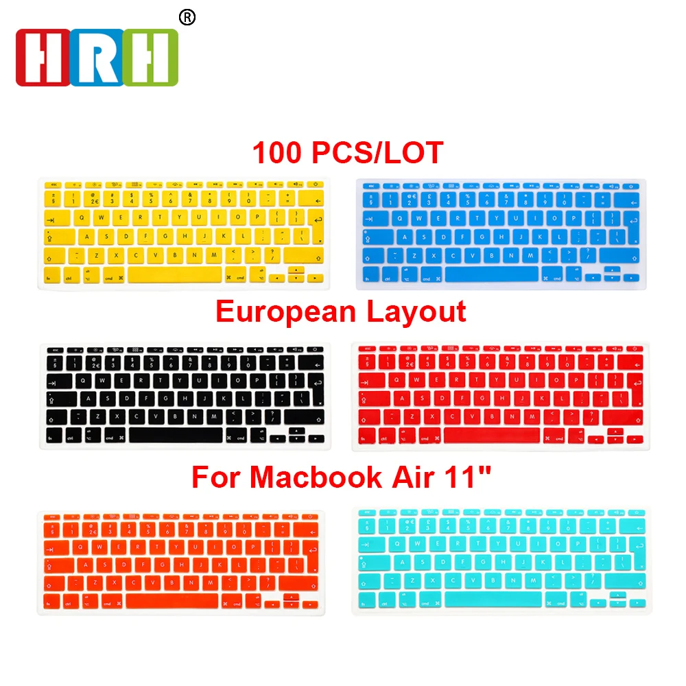 

Silicone Waterproof EU/UK layout Keyboard Protector Cover Skin For MacBook Air 11" 11.6 Inch For Mac 11" Europe keyboard