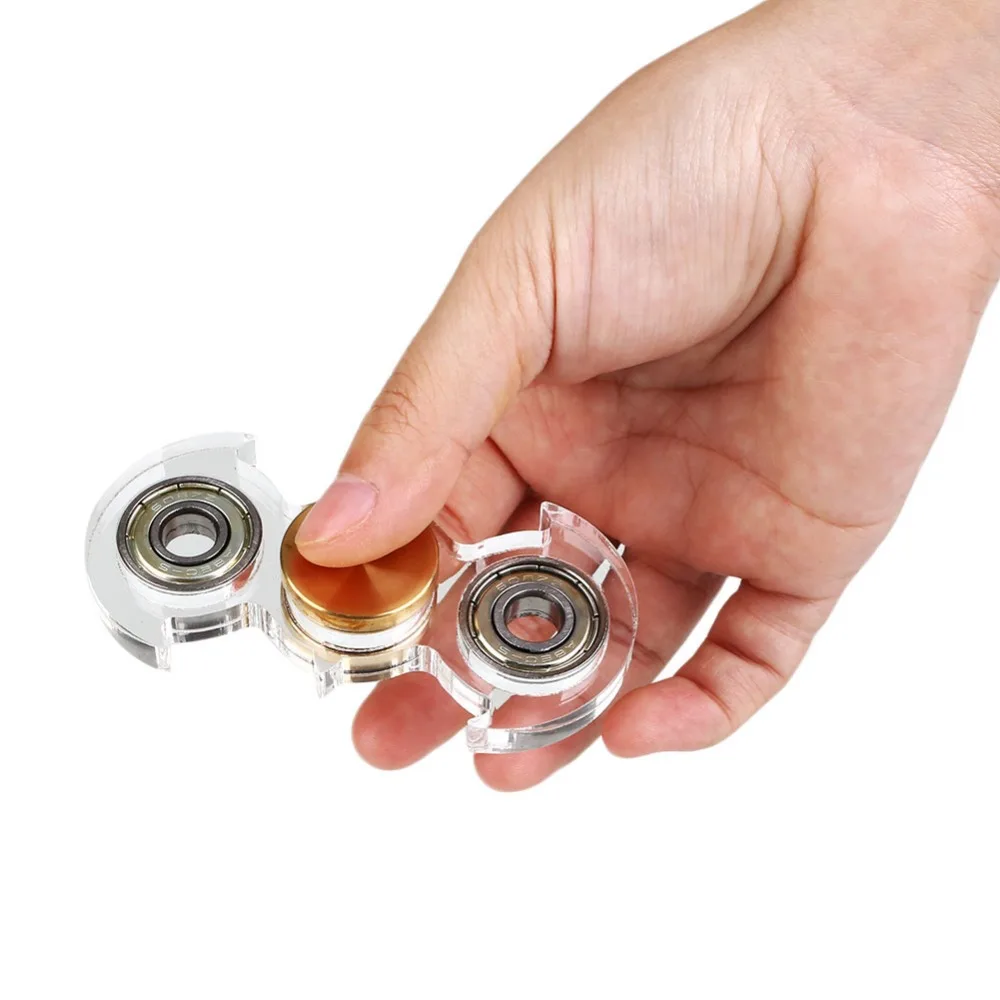 Антистресс летучая мышь Stijl EDC Keramische Lager Ручной Спиннер Fidget латунная крышка Tri-Spinner Decompressie стресс Бесплатная доставка