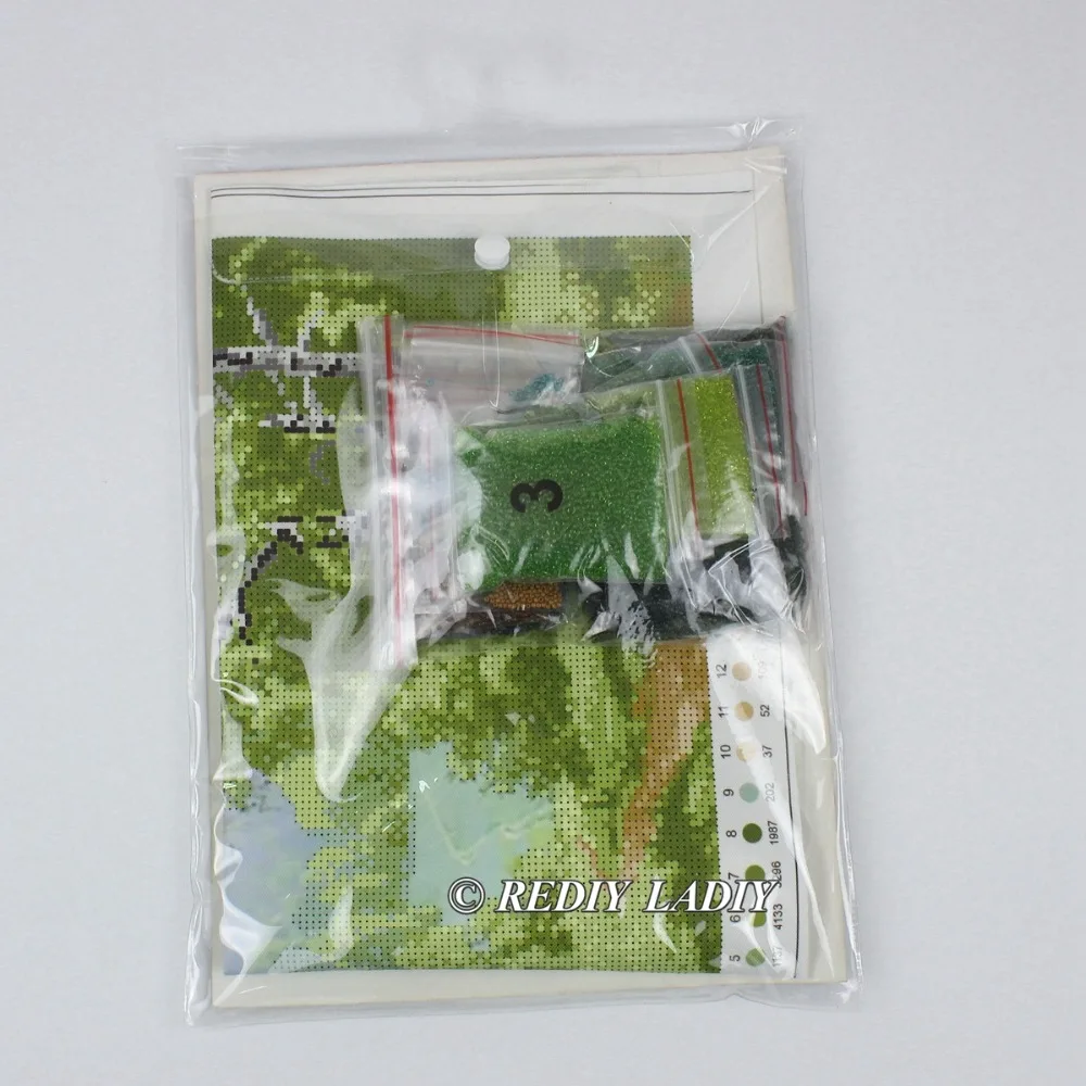 Online 30cm x 41cm 3D Genaue gedruckt kristall perlen stickerei kit Wald beadwork handwerk hand diy perlen kreuz stich APT621