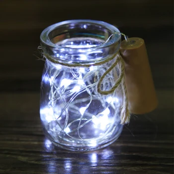 

10 LED Solar Powered Wine Bottle Cork Shape LED Copper Garland Festoon Wire String Lights Christmas Shining Party Diy Decoration