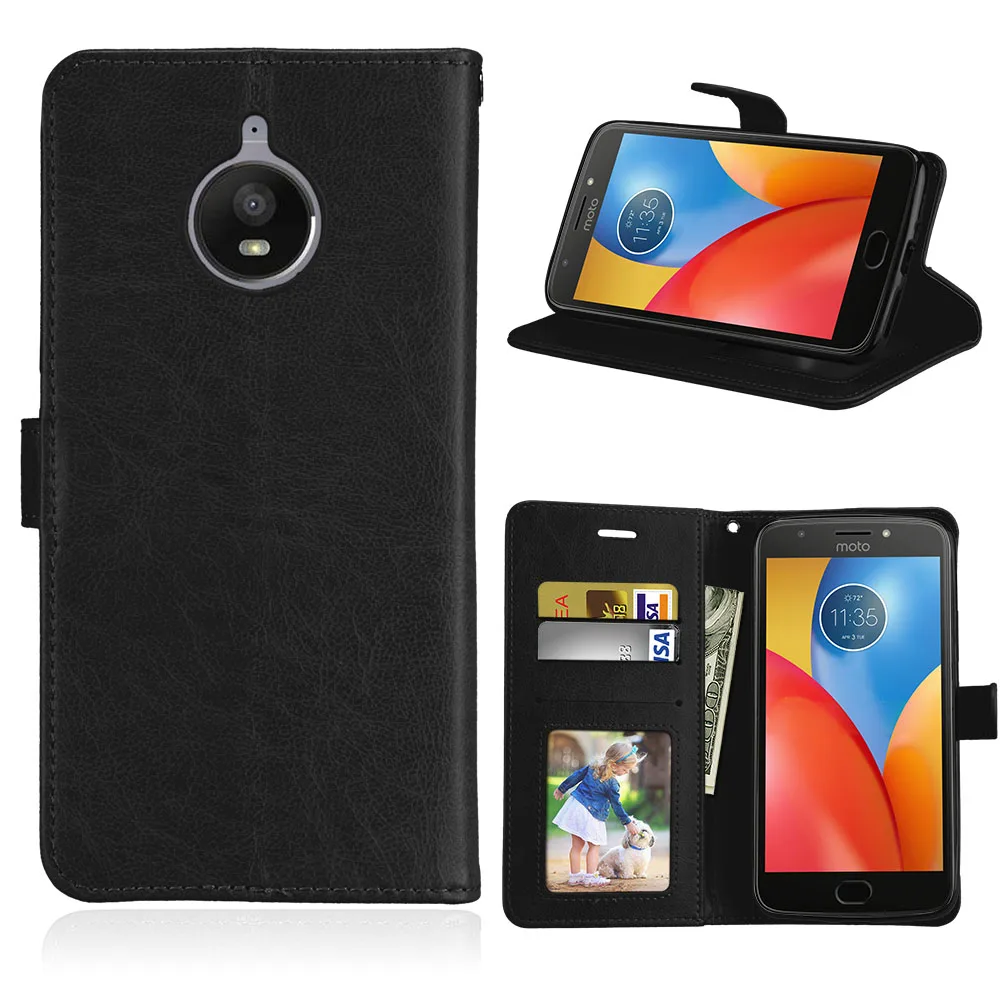 Capa For Motorola Moto E4 Plus EU Cases PU Leather Back Cover Phone