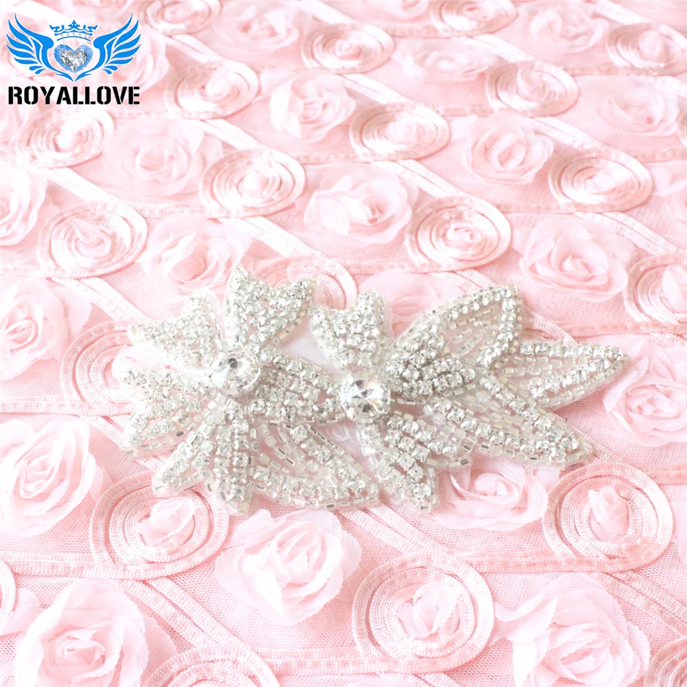 50pcs Rhinestone applique couture crystal wedding beaded patch for DIY sash bridal accessories | Дом и сад