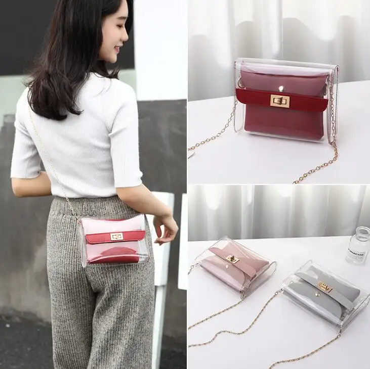 

Women PVC clear bag satchel bag Fashion Transparent Shoulder Crossbody Bags Ladies Messenger Casual Shopping Small Handbags