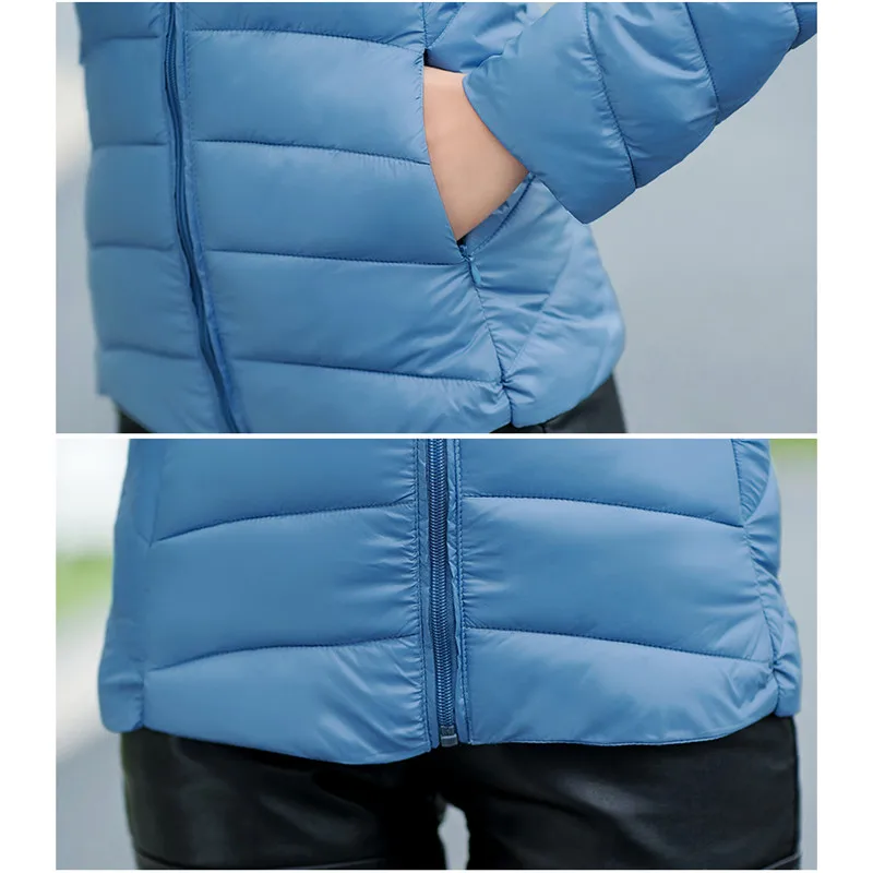 Mom Thin Light Jacket Short Tops Winter Jacket Women Coat Korean Slim Plus size Female Parka Coat Padded Jacket Casual Basic