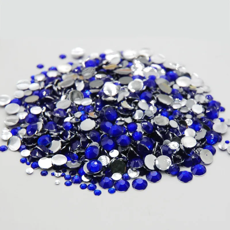 

Apparel decoration Nail art Glue On rhinestone Sapphire Color Mixed Sizes Acrylic Stones Non Hotfix Crystal For Nail Accessories