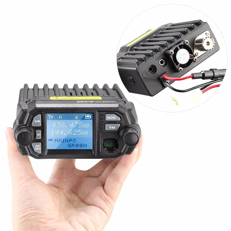 

QYT KT-8900D Car radio transceiver dual band UHF400-480/VHF136-174MHz mobile car radio 25w Ham CB car radio with antenna