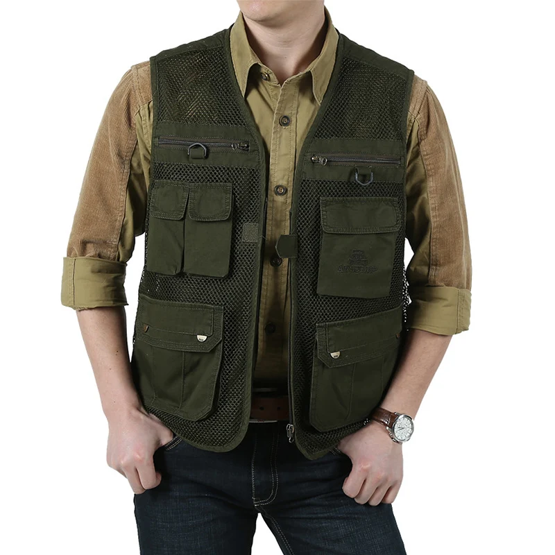 2019 Men's Fishing Vest Causal Travel Waistcoat Man Summer Mesh