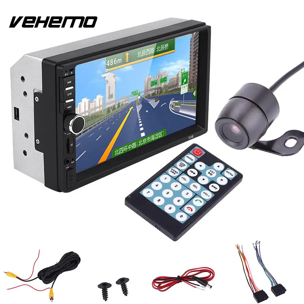 

Vehemo Car Radio 7" Touch In Dash Auto audio Player MP5 Player Autoradio Bluetooth AUX/USB/TF/FM Rear View Camera Free Shipping