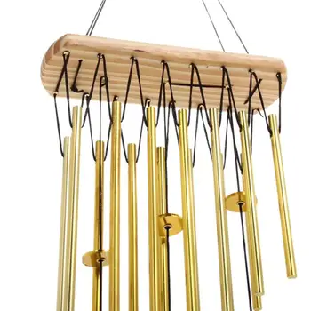 

P2018 Creative Relaxing Wood Copper Tubes Wind Chimes Bells Bring Silvery Sound To The Garden Home Decor Gift P