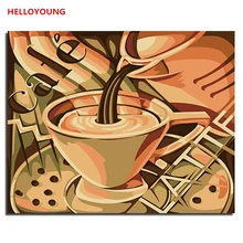 YH263 DIY Ручная роспись маслом кофе Романтика цифровая живопись по номерам Масляные картины китайские картины-свитки домашний декор