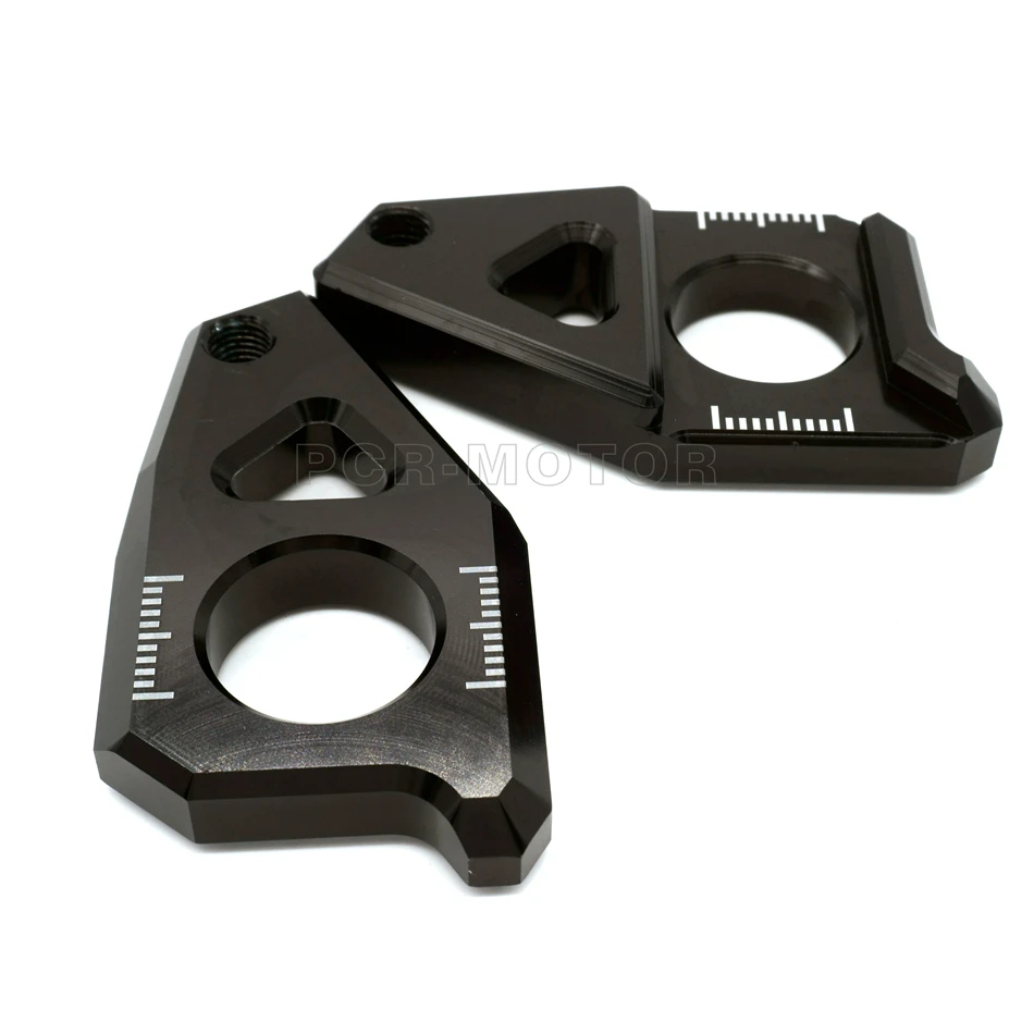 

High quality Motorcycle CNC Rear Axle Spindle Chain Adjuster Blocks Black For Yamaha R1 YZF-R1 TMAX t-max 530 500 FZ8 FZ1