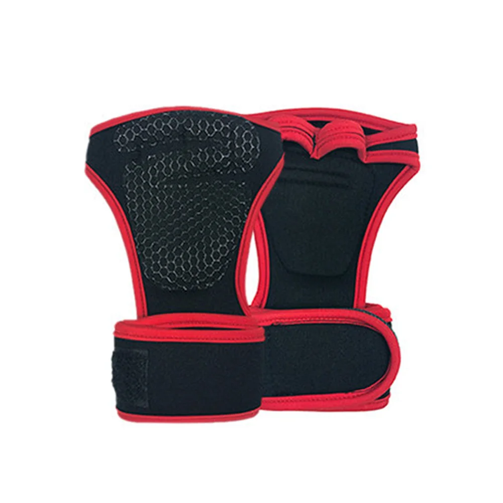 1 пара Перчатки для фитнеса Тренировка по тяжелой атлетике тренировочный ремешок на запястье для женщин и мужчин MC889 - Цвет: Red