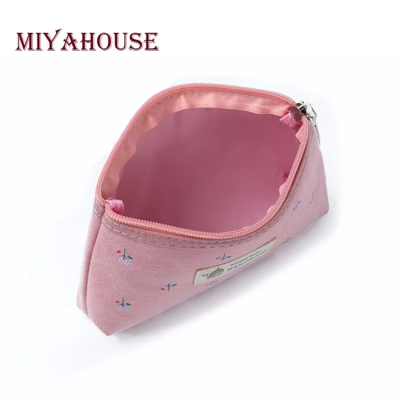 Miyahouse جديد وصول قماش الأزهار حقيبة مستحضرات تجميل مطبوعة النساء صغيرة سستة حقائب مكياج سيدة سفر الفتيات حقيبة مستحضرات تجميل