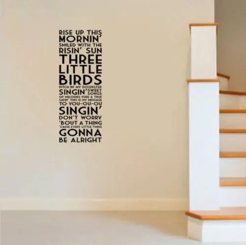 Bob Marley Three Little Birds Vinyl Record Song Lyric Quote Print