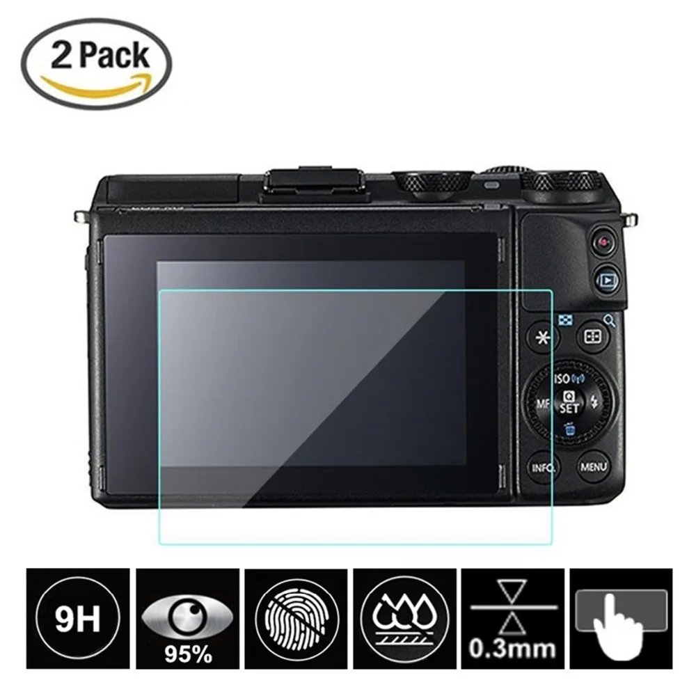 2 Pcs Tempered Glass Screen Protector For Canon Eos M M2 M50 M100