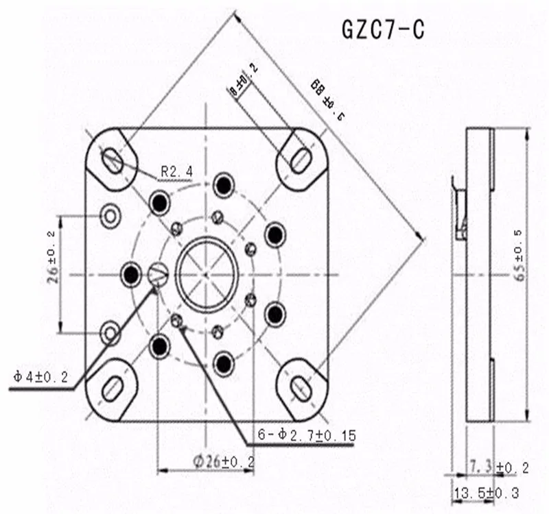 2шт Керамическая трубка гнездо GZC7-C держатель трубки планшет 7 pin Серебряная ножка для 6C33 FU29 FU19 FU32 FU30