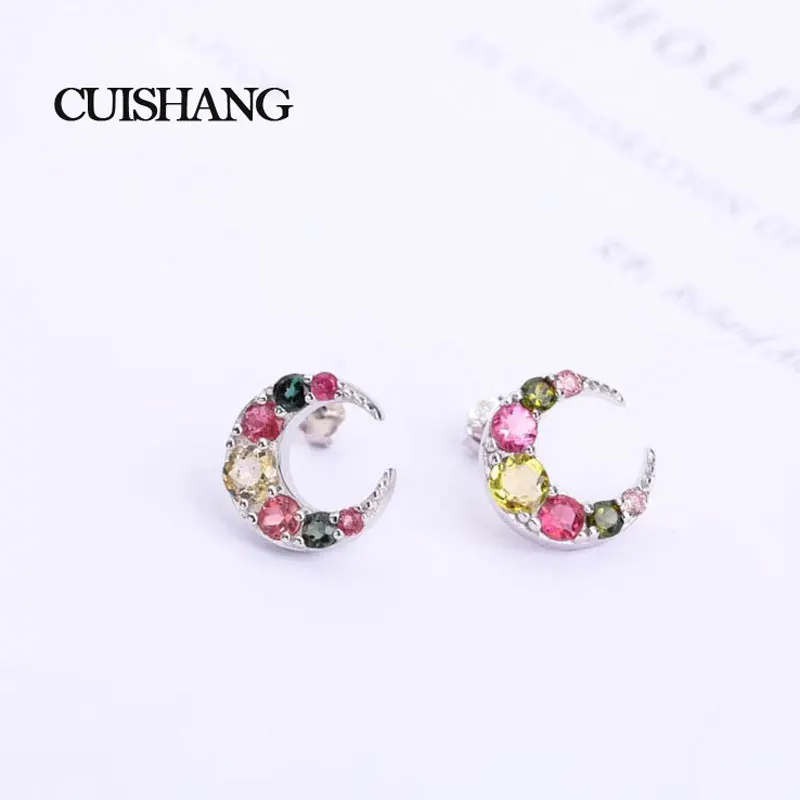 

CSJ New Fashion Design Fine Jewelry Earrings with 925 sterling silver Fancy Tourmaline Wedding Engagement Valentine Party gift