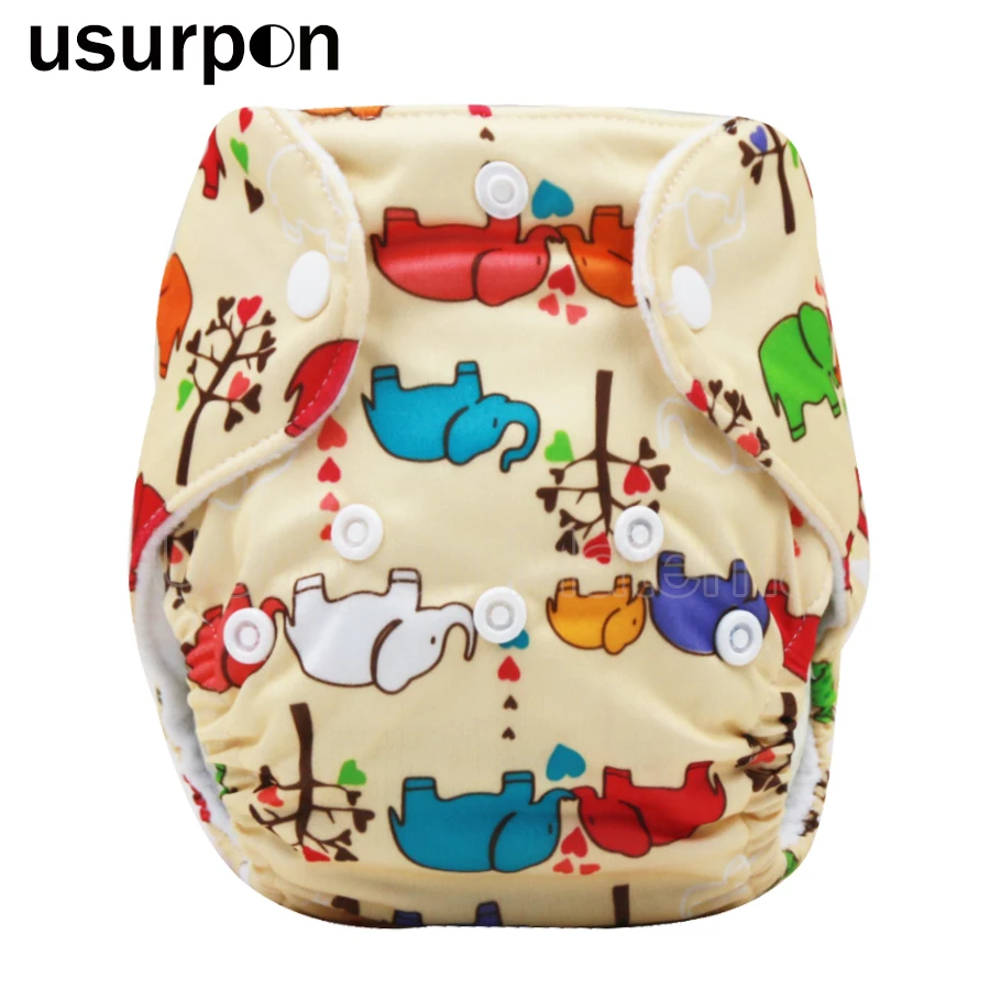 Harga [Usurpon] 1 pc 0 3months Newborn popok dengan dicetak pola hewan dan reusable bayi popok organik popok bayi