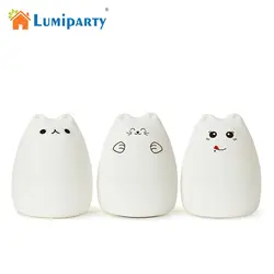 Lumiparty новый милый кот ВОДИТЬ Детей Ночь свет многоцветный Силиконовые Мягкий детские ясли лампа Портативный силиконовые детский сад