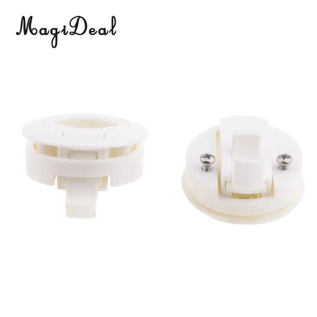 MagiDeal 2pcs White/Black Nylon Marine Locker Hatch Latch Turning Boat Lock Lift Handle for Canoe Dinghy Yacht Rafting Boating