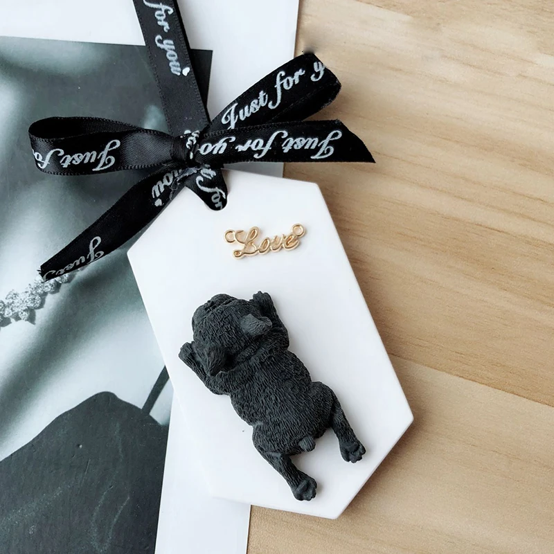 Безопасность DIY воск для ароматерапии силиконовая форма милый 3D Кот коки бульдог