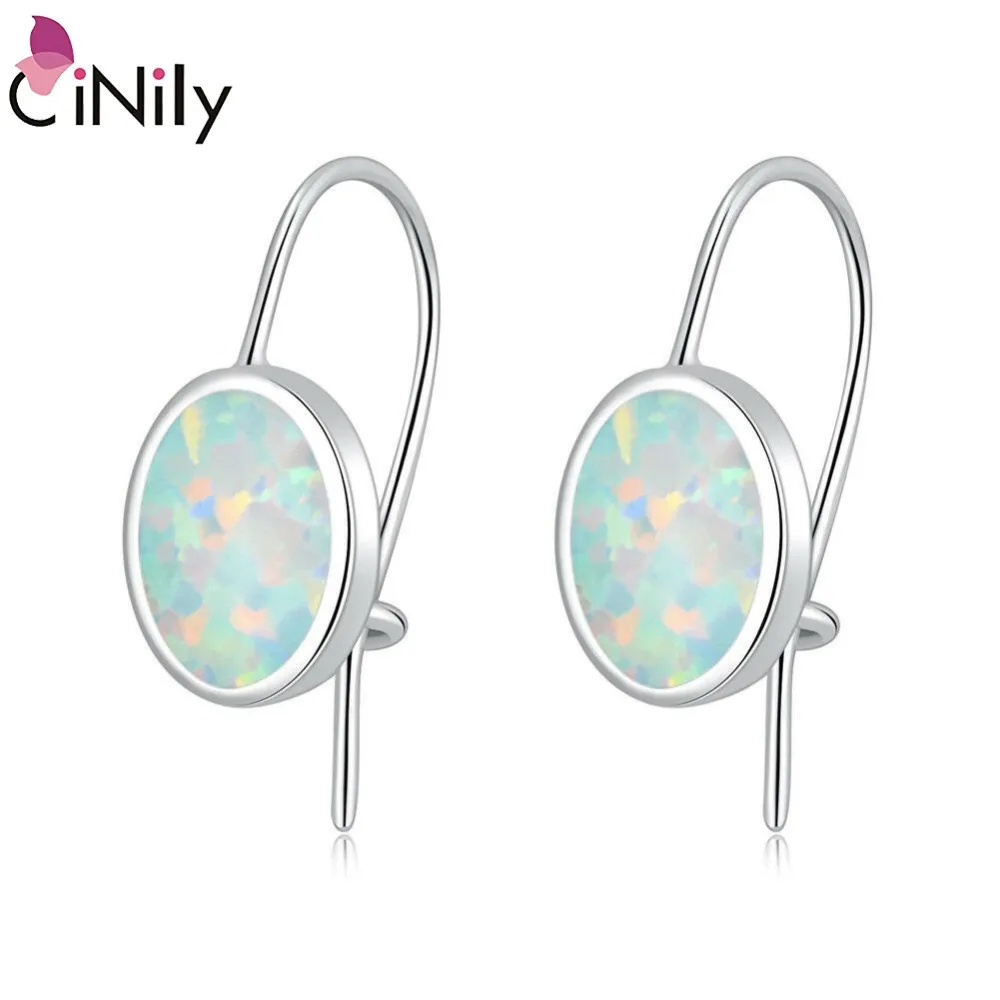 

New Advent ! Elegant & Distinctive Wholesale & Retail For Women Jewelry White Fire Opal Silver Dangle Earrings 16mm OH3023
